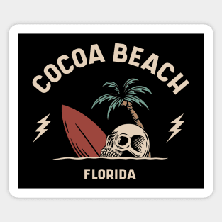 Vintage Surfing Cocoa Beach Florida // Retro Surf Skull Sticker